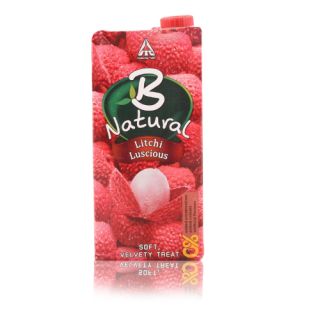B Natural Litchi Luscious Tetra Pack, 1Ltr (Pack Of 12)