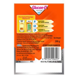 Glucon D Tangy Orange Refill, 200gm (Pack of 6)