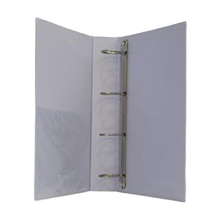 Ring File White 4 Ring With Double Pocket, 2 inch (Pack of 4)