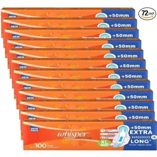 Whisper Sanitary Napkin Trifold Extra Large - Pack Of 72